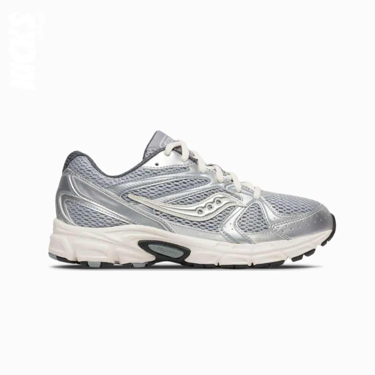 A pair of Saucony Ride Millennium replacement shoe laces in white color, designed for athletic shoes.