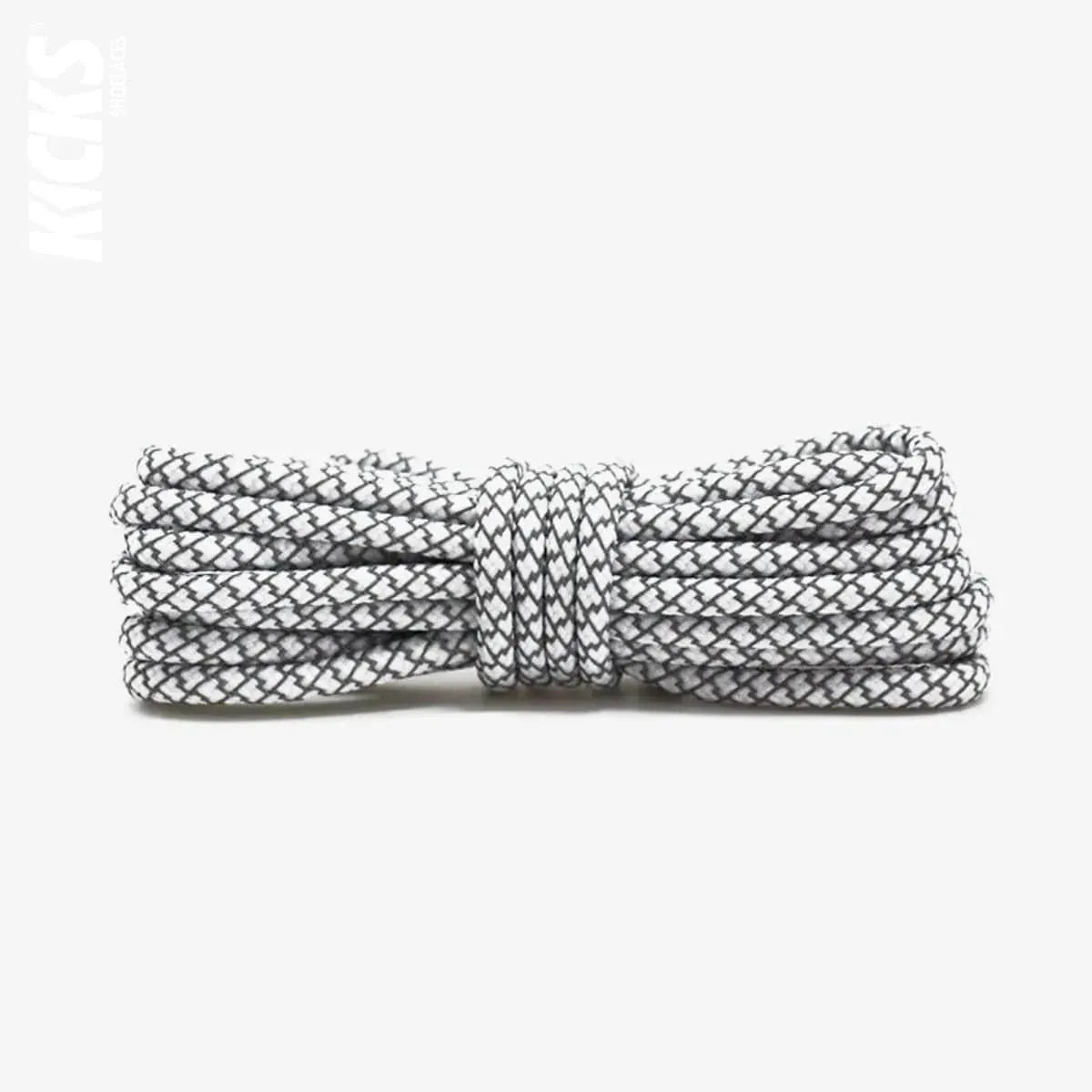 White Replacement Reflective Rope Shoe Laces for Yeezy Sneakers by Kicks Shoelaces