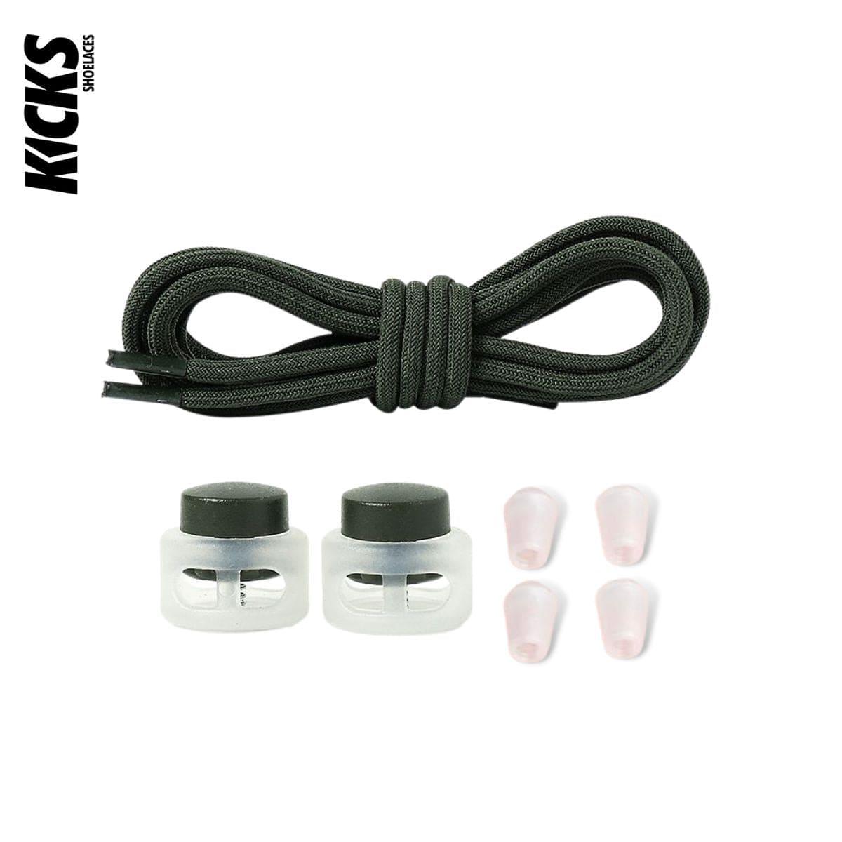 army-green-round-no-tie-shoe-laces