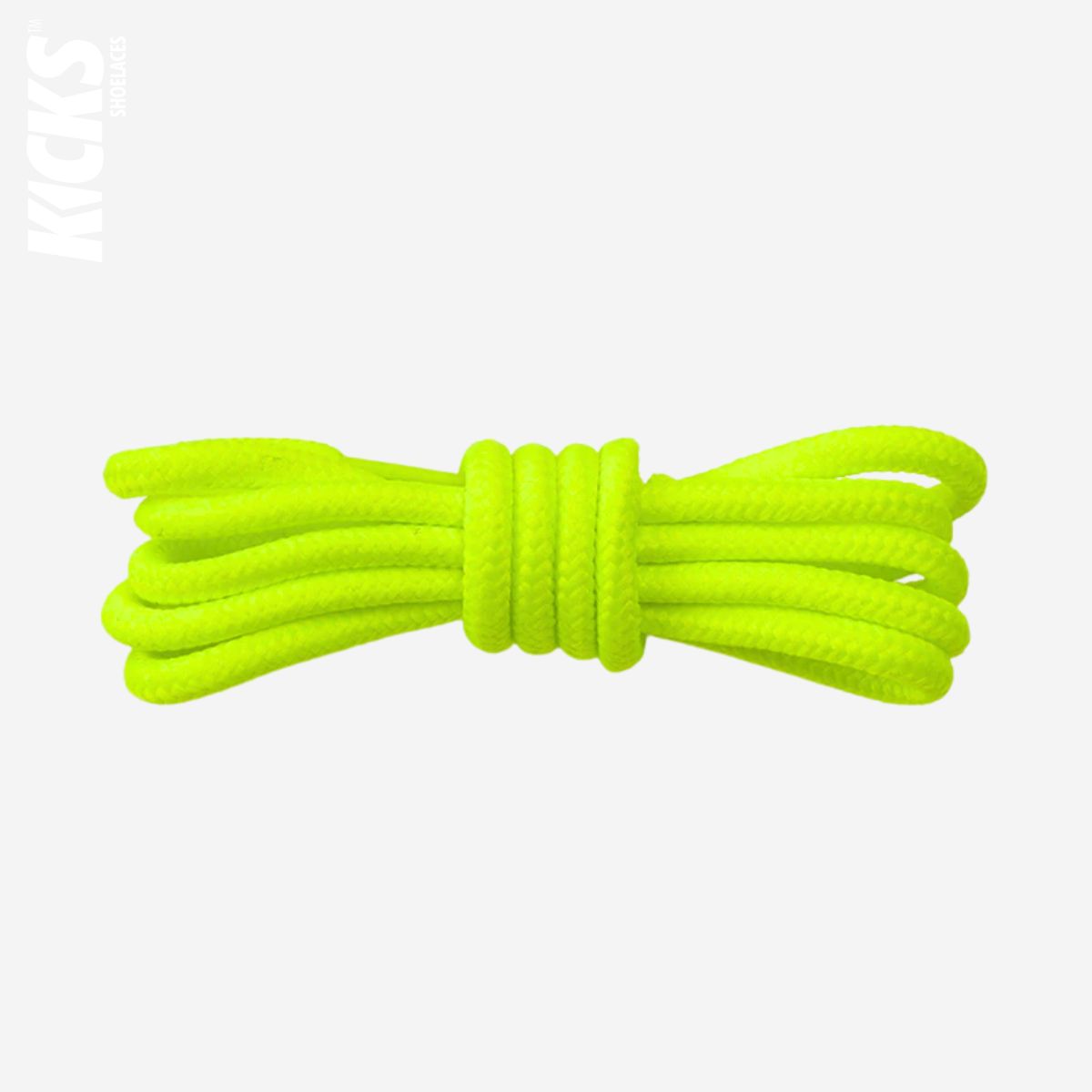 Fluorescent green replacement laces for Jordan 12 basketball shoes, round shoelaces by Kicks Shoelaces