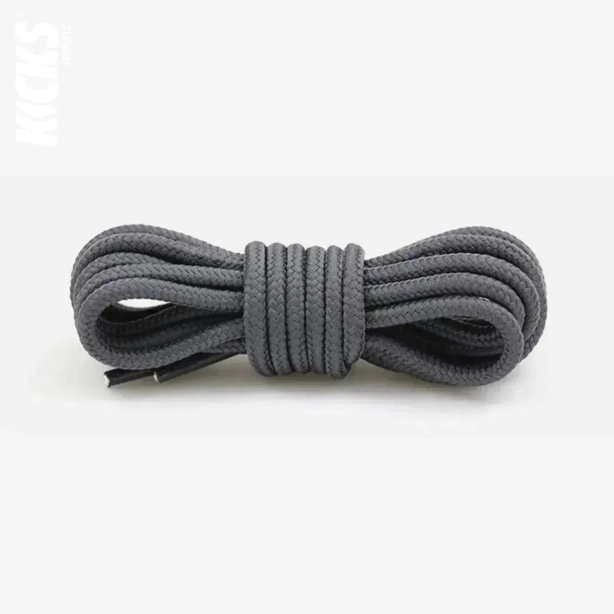 Dark grey replacement laces for Jordan 13 sneakers, round shoelaces by Kicks Shoelaces