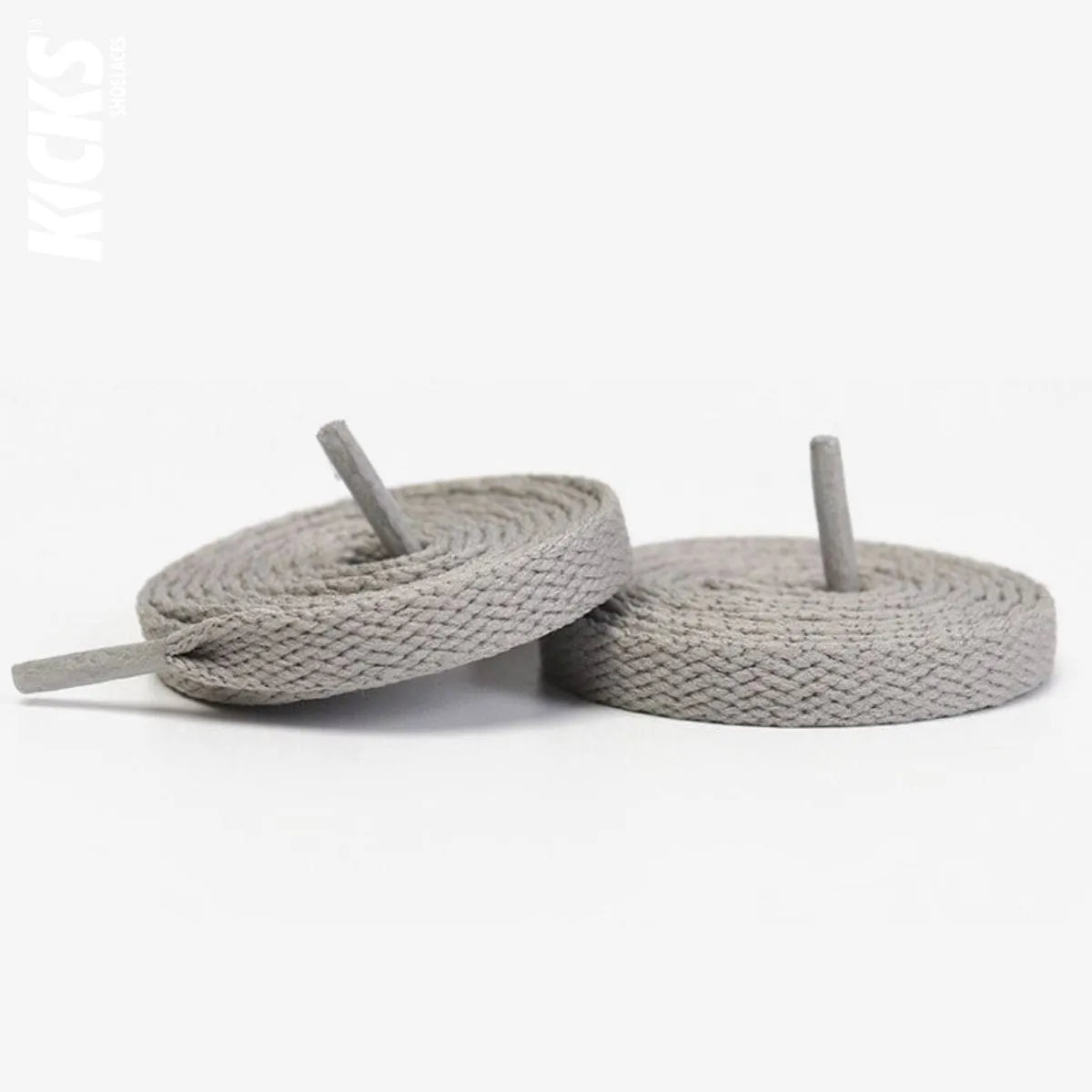 Light grey replacement laces for Nike Air Jordan 8 sneakers by Kicks Shoelaces