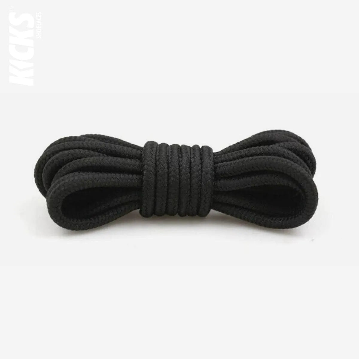 Black round replacement laces for Nike Air Jordan 9 shoes and sneakers by Kicks Shoelaces