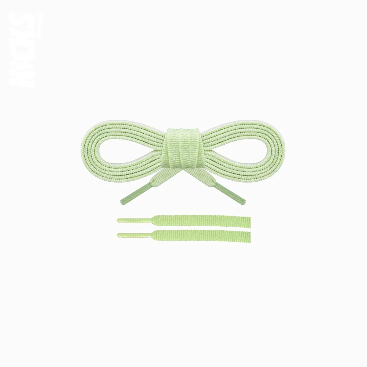 Light green replacement laces for Hoka Clifton 9 running shoes, laces designed for smooth daily runs by Kicks Shoelaces.
