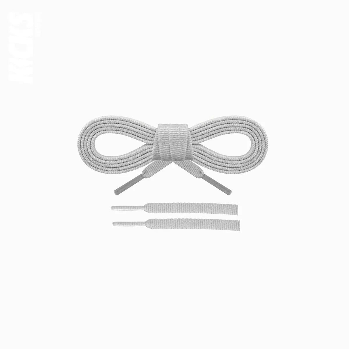 Light grey replacement laces for Brooks Glycerin StealthFit 21 running shoes, plush, comfortable laces designed for long-distance runners by Kicks Shoelaces.