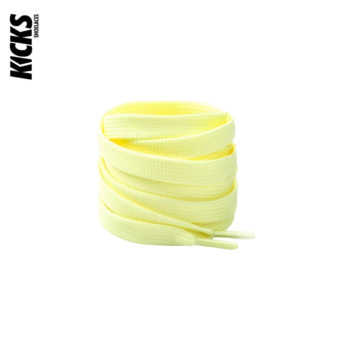 Light yellow flat replacement laces for Nike Dunks shoes and sneakers by Kicks Shoelaces