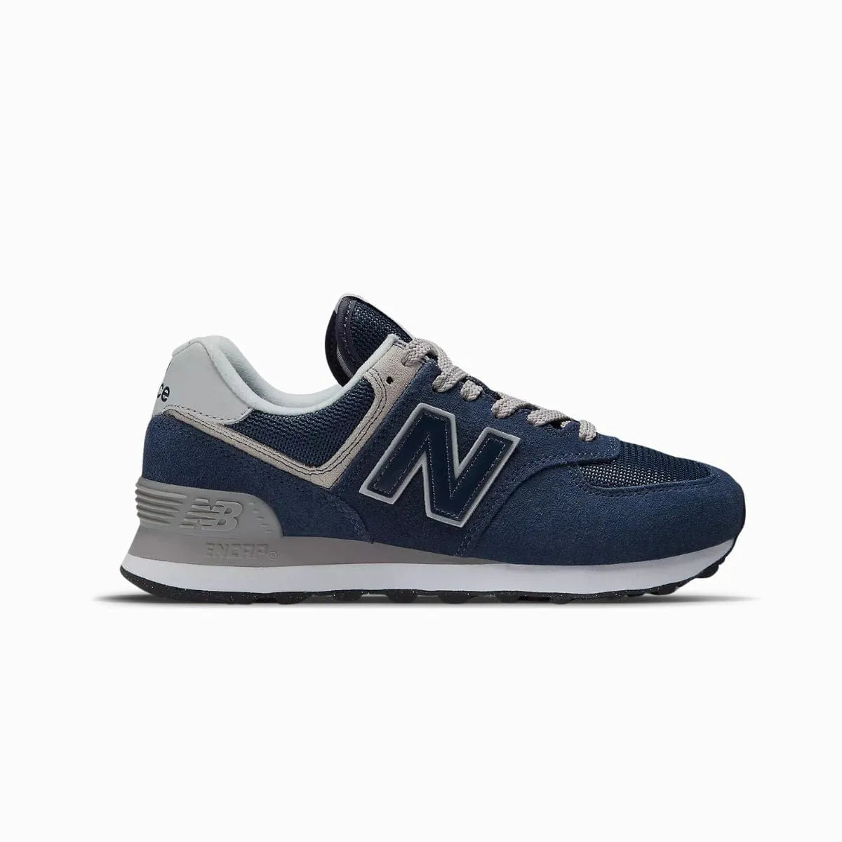 New Balance 574 sneakers with replacement laces by Kicks Shoelaces