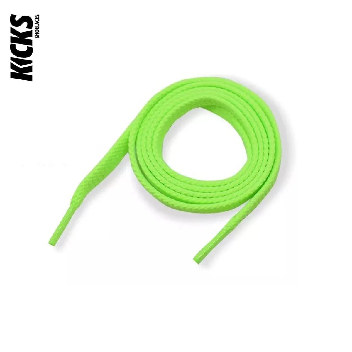 Fluorescent green sneaker laces for New Balance 996 shoes and trainers by Kicks Shoelaces