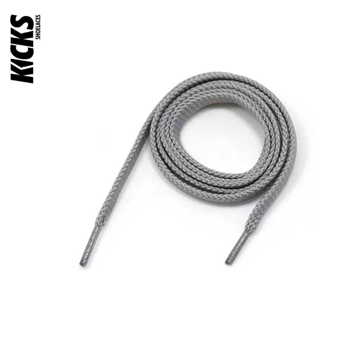 Light grey flat replacement sneaker laces for New Balance 999 shoes and trainers by Kicks Shoelaces