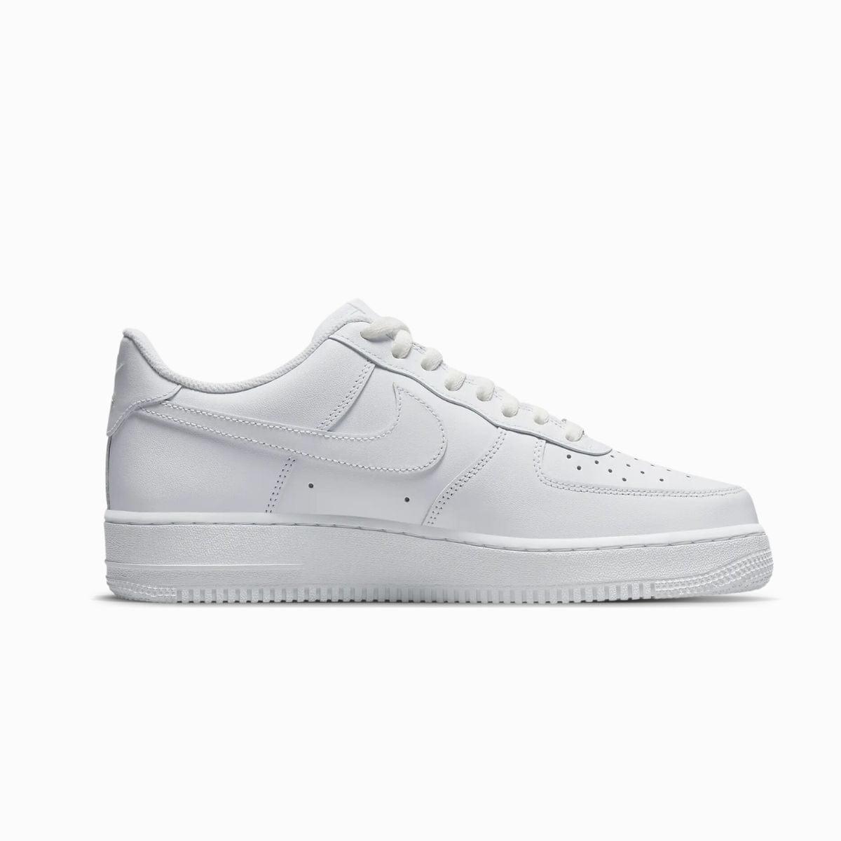 Nike Air Force 1 sneakers with white replacement laces by Kicks Shoelaces