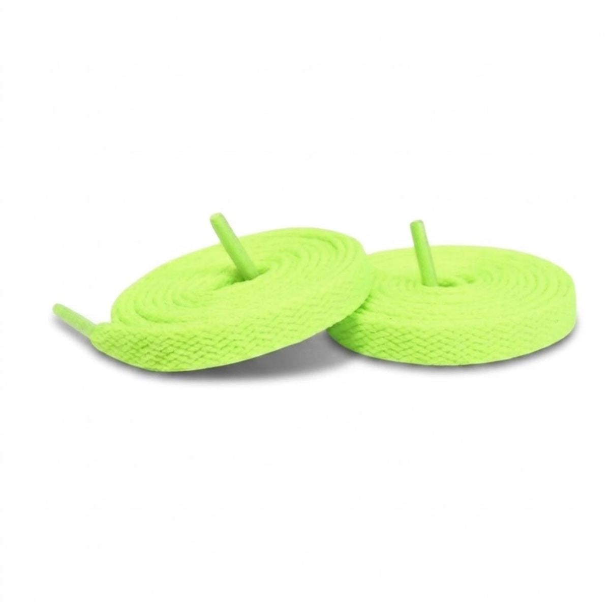 Fluorescent green flat replacement shoelaces for Nike Cortez sneakers by Kicks Shoelaces
