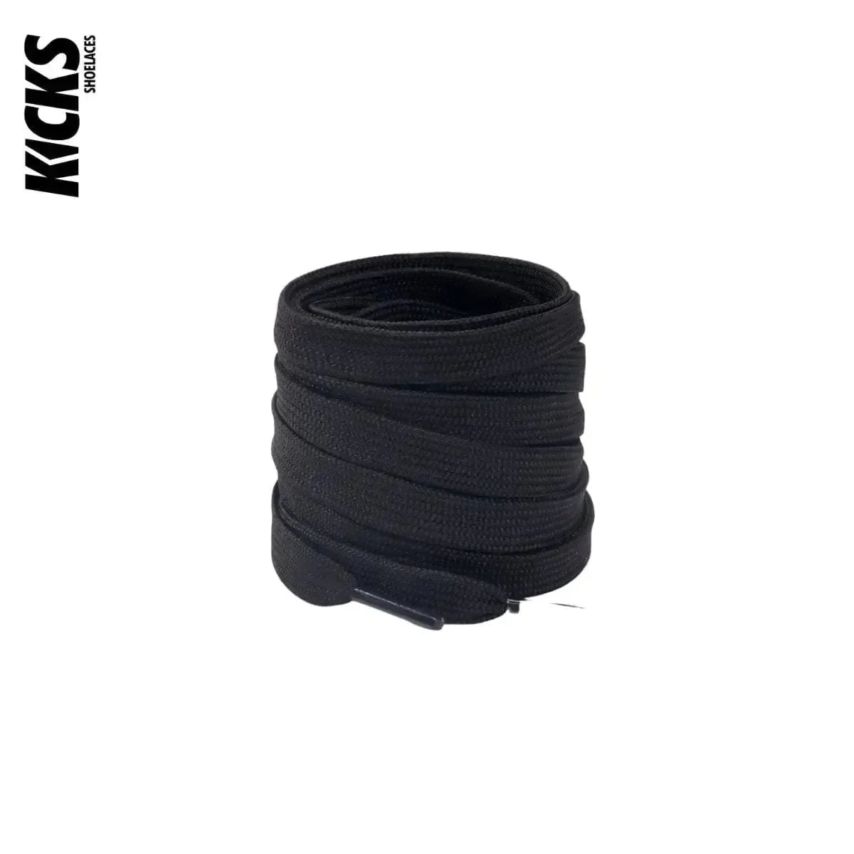 Black replacement laces for shoes and sneakers by Kicks Shoelaces