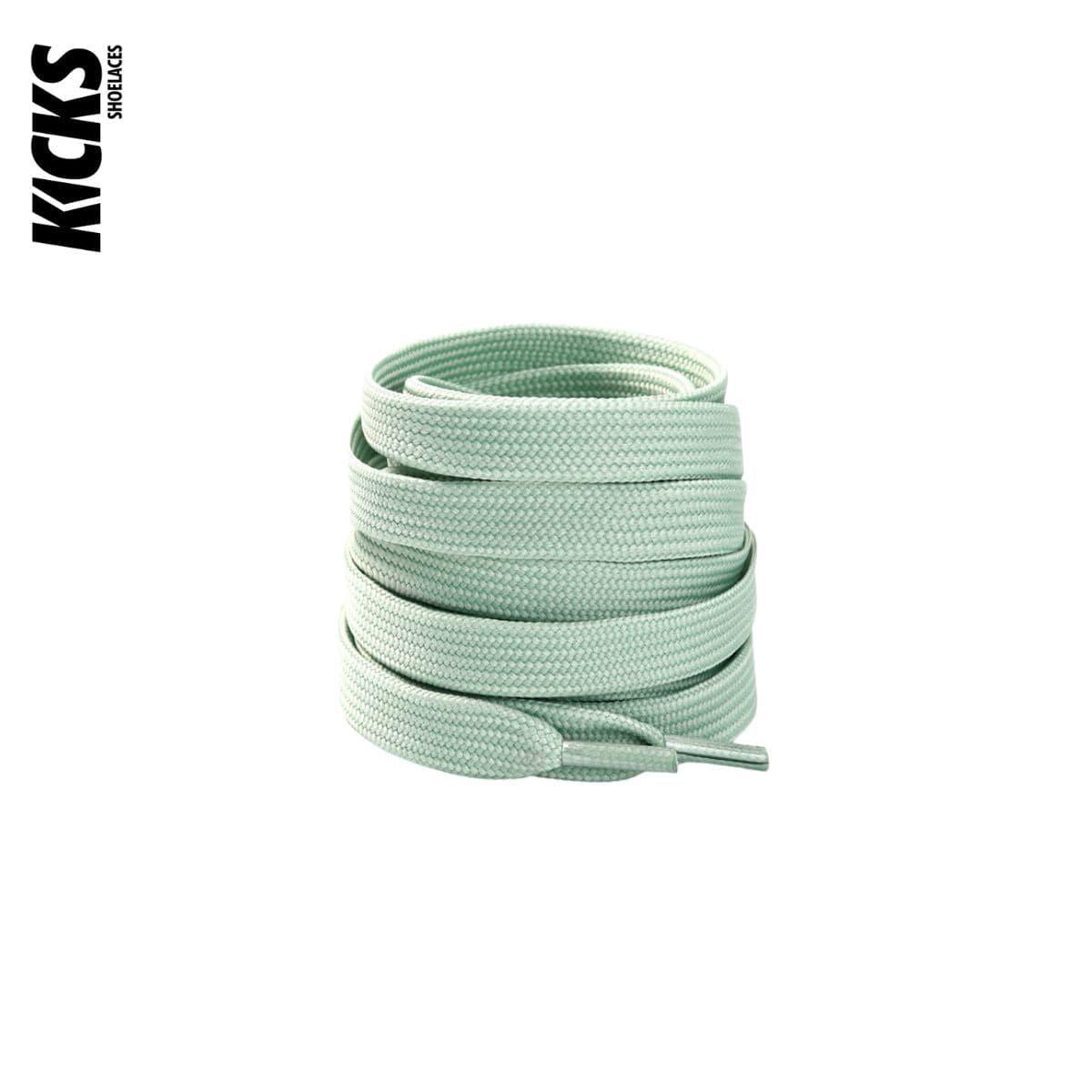 Pastel green flat replacement laces for Nike Dunks shoes and sneakers by Kicks Shoelaces