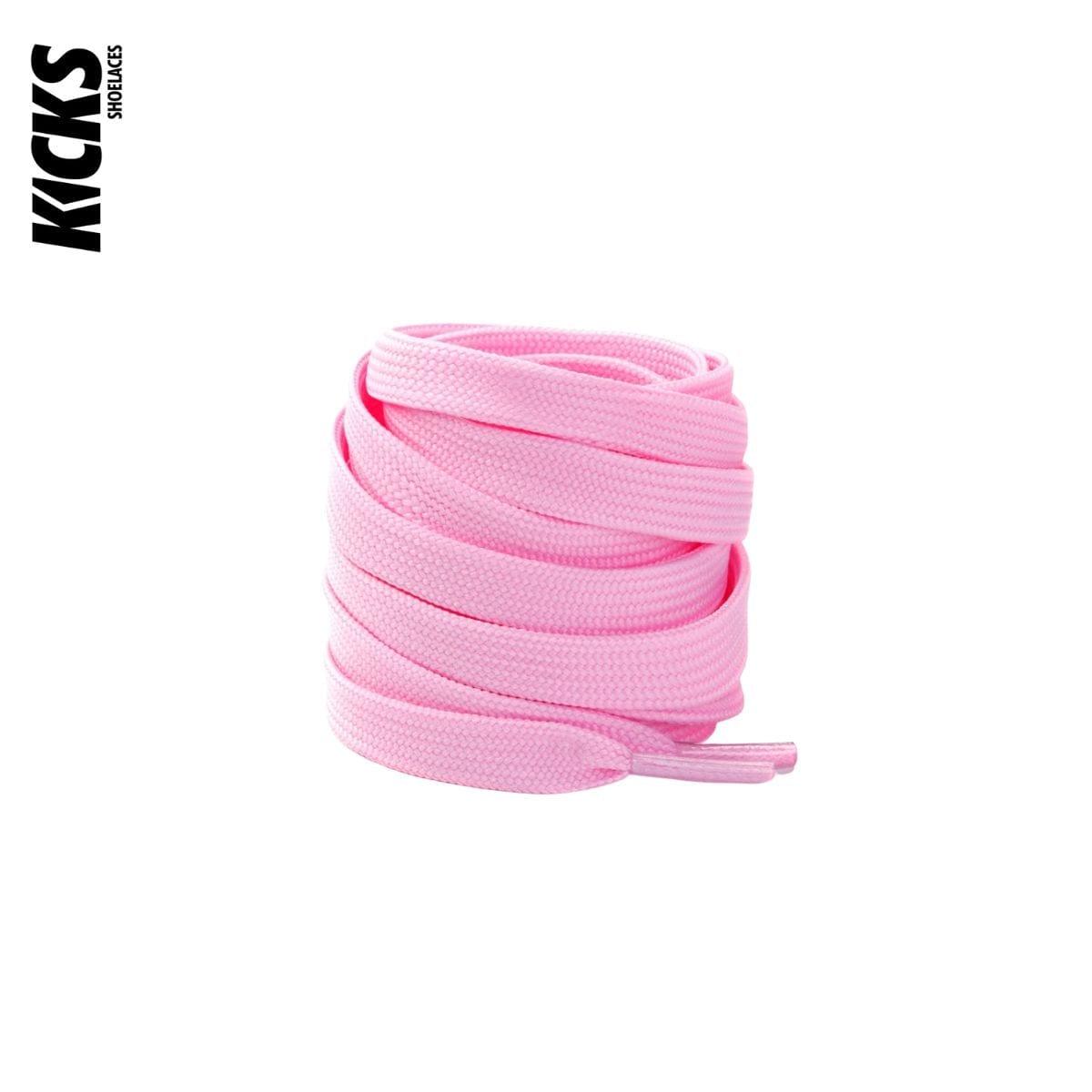 Pink flat replacement laces for Nike Dunks shoes and sneakers by Kicks Shoelaces