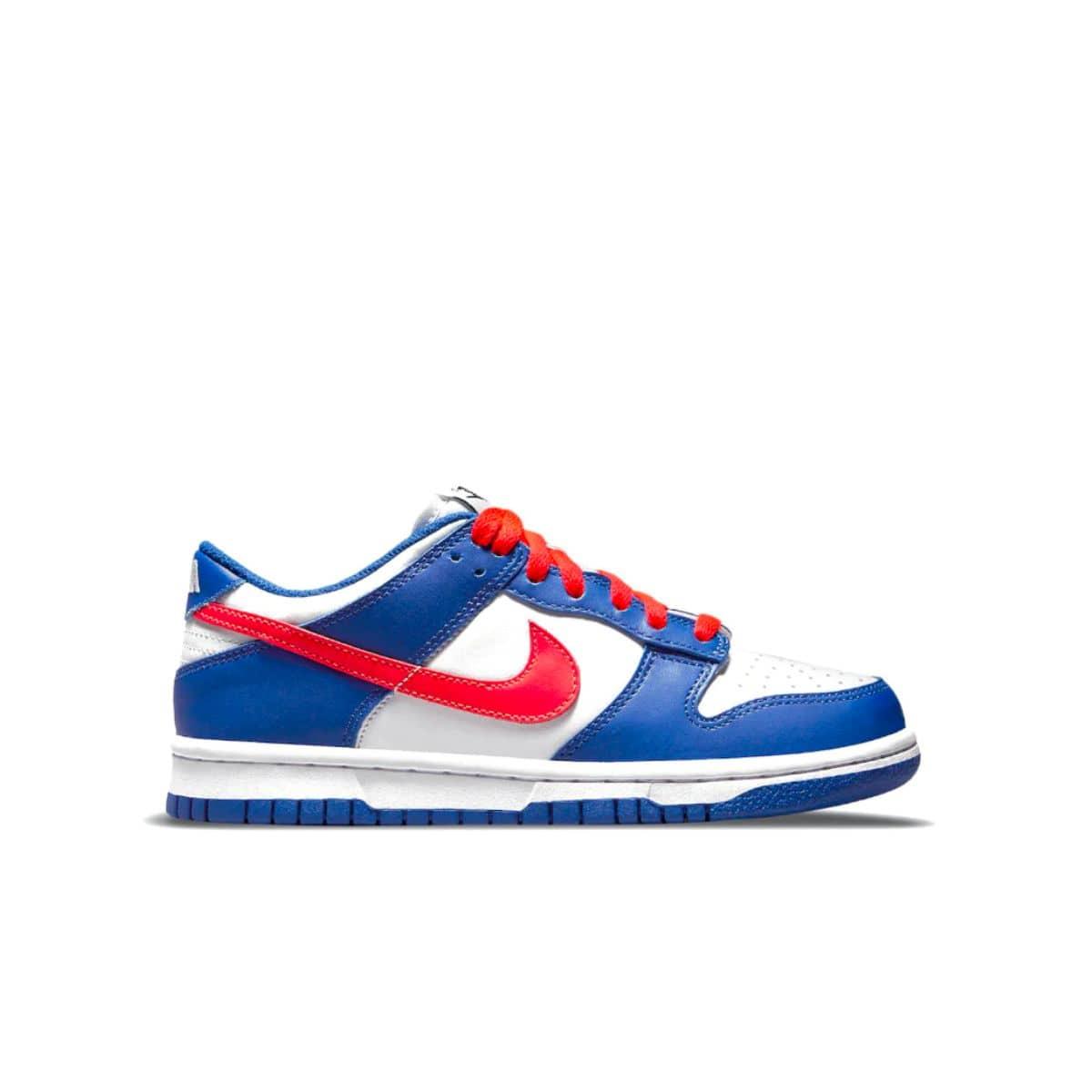 Nike Dunks with Red Replacement Laces by Kicks Shoelaces
