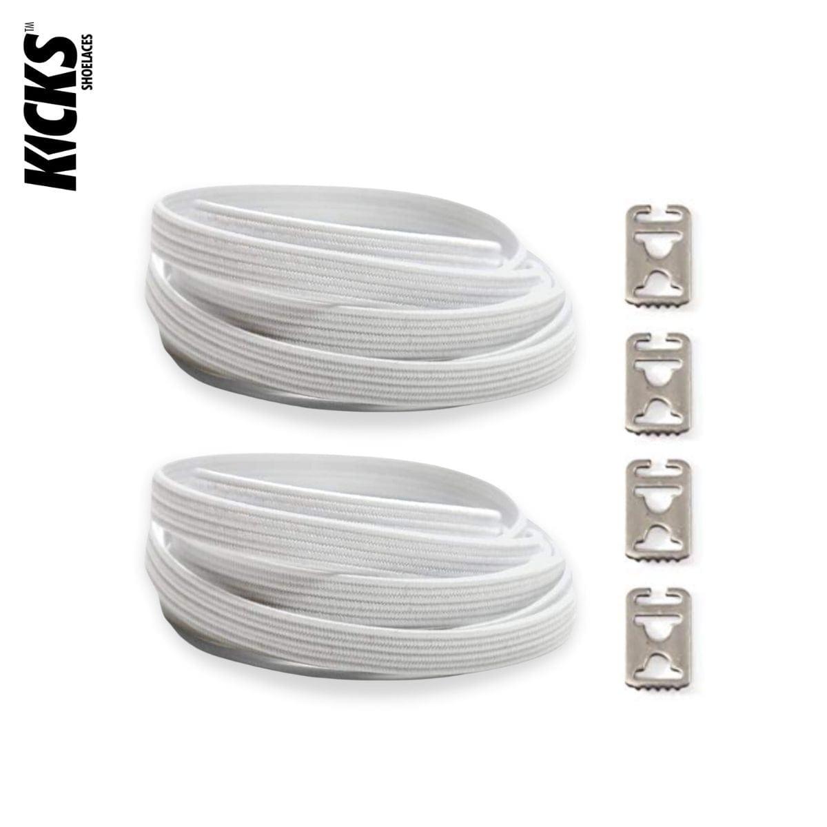 Replacement for Shoe Laces White No-Tie Shoelaces - Kicks Shoelaces
