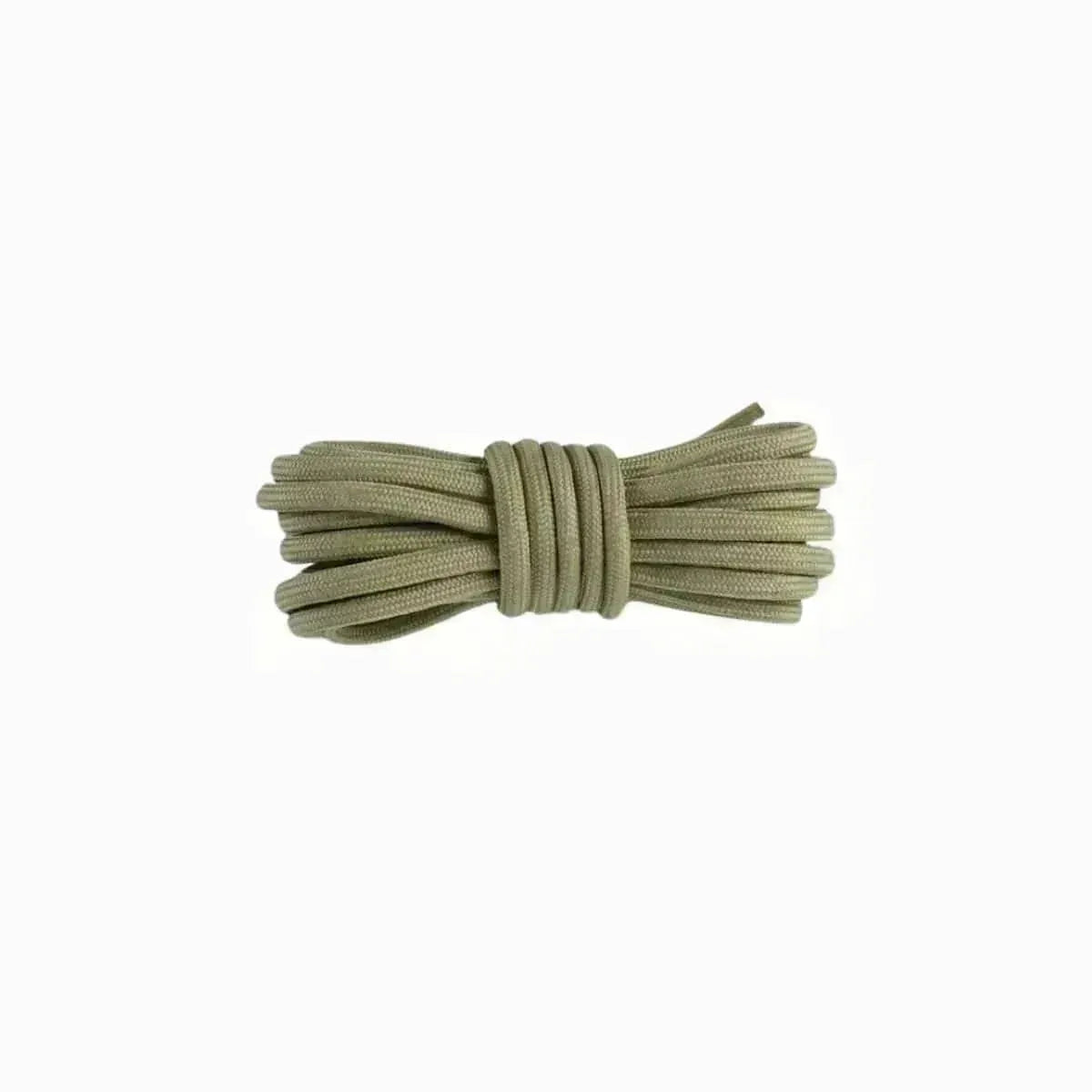 Olive green replacement rope laces for Yeezy 350 Core Black sneakers by Kicks Shoelaces.
