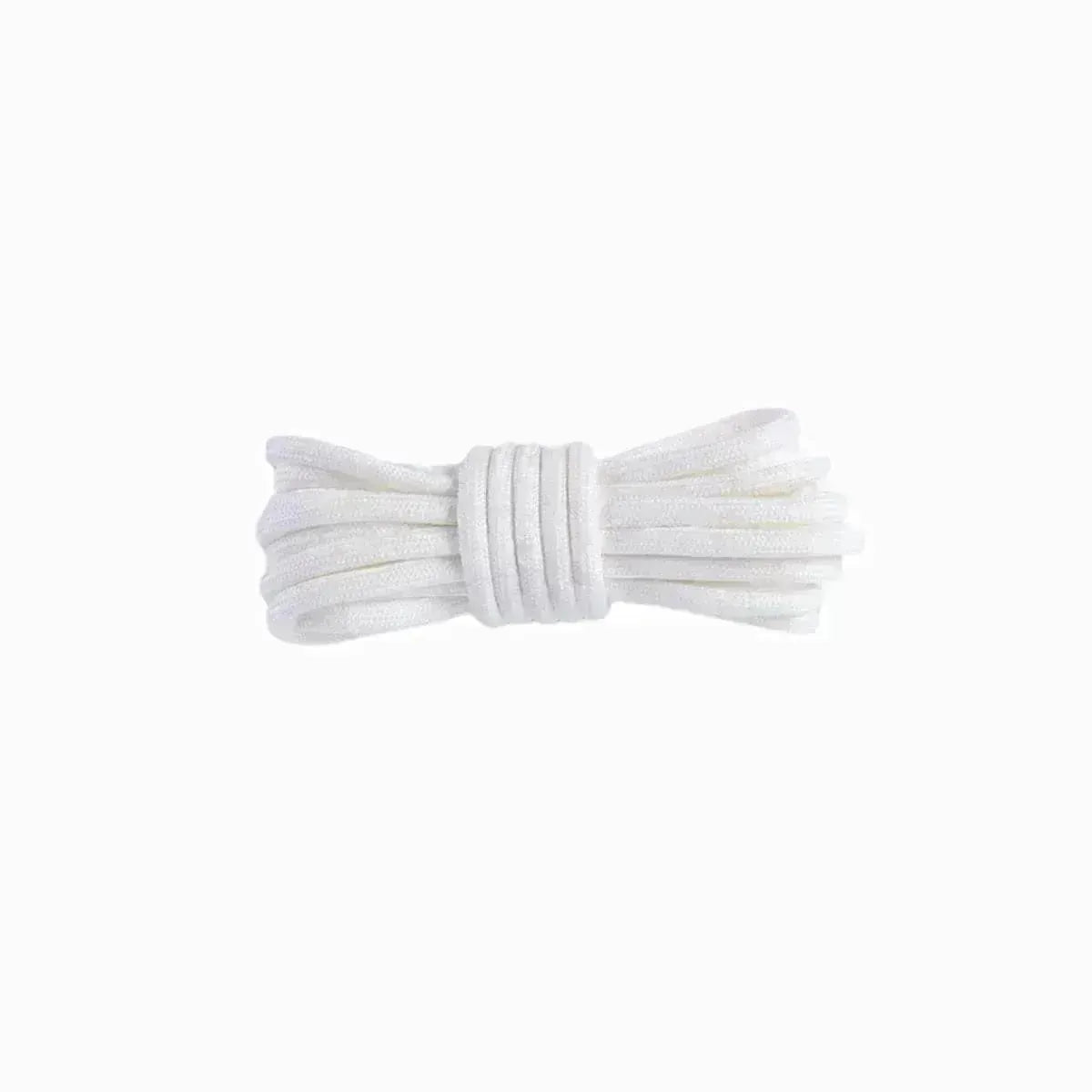 White replacement rope laces for Yeezy 350 Zebra sneakers by Kicks Shoelaces.