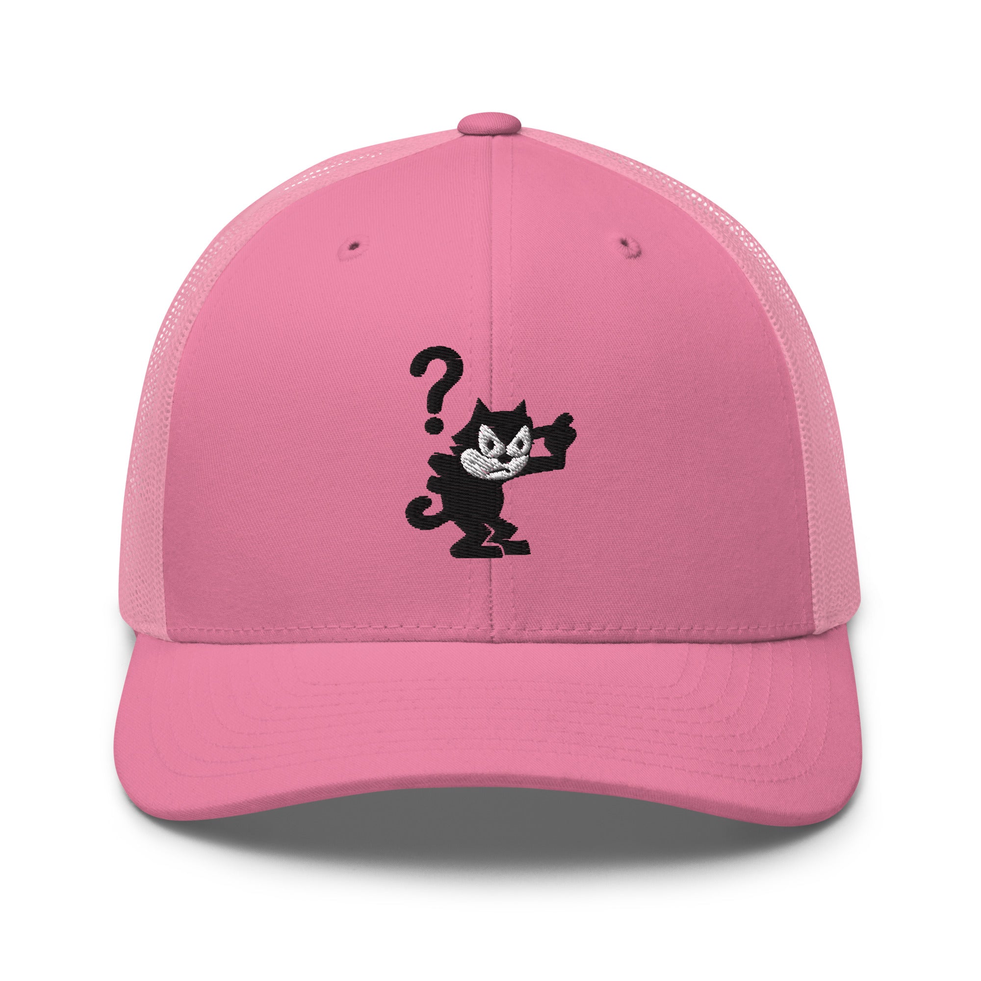Pink trucker hat featuring a 1920 Felix the Cat design from Disney’s early animation era