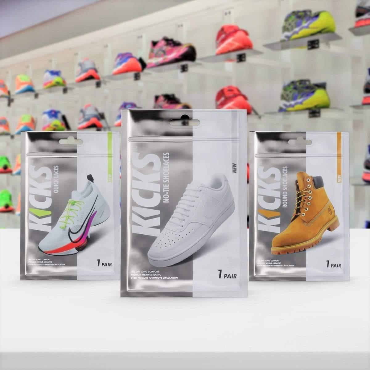 Kicks Shoelaces Packaging No tie shoelaces Elastic Shoelaces Quick Laces Boot Laces Flat Shoelaces Round Shoelaces Shoe Strings