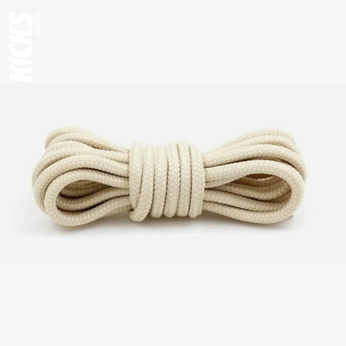 Beige round shoestrings for sneakers, replacement laces by Kicks Shoelaces