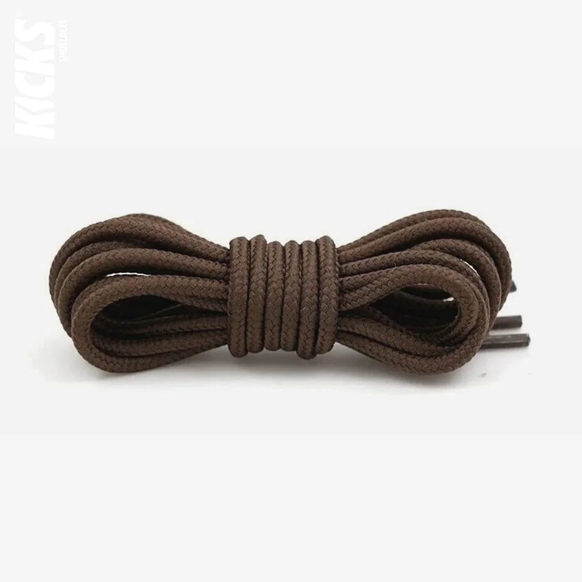 Brown round shoestrings for sneakers, replacement laces by Kicks Shoelaces