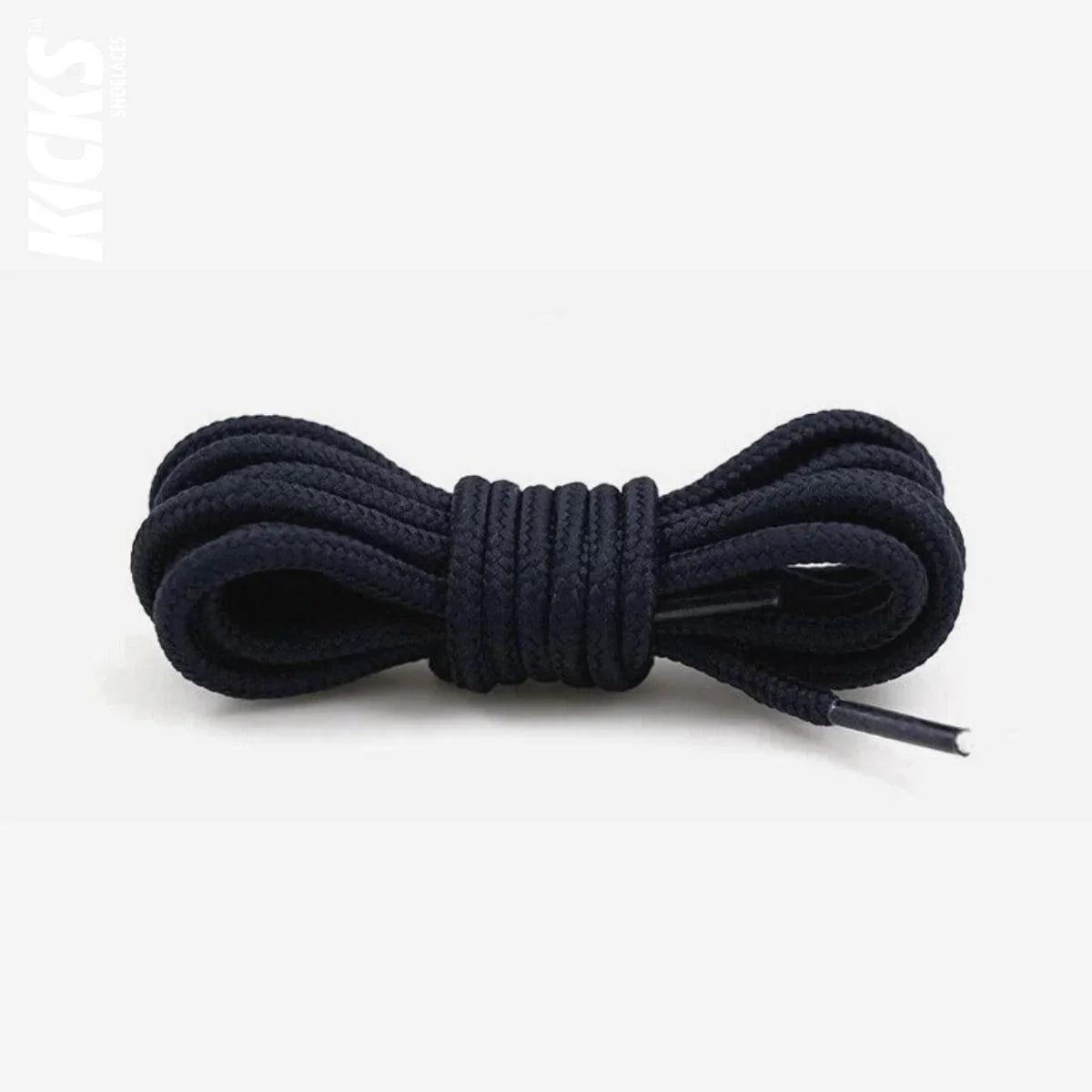 Dark blue round shoestrings for sneakers, replacement laces by Kicks Shoelaces