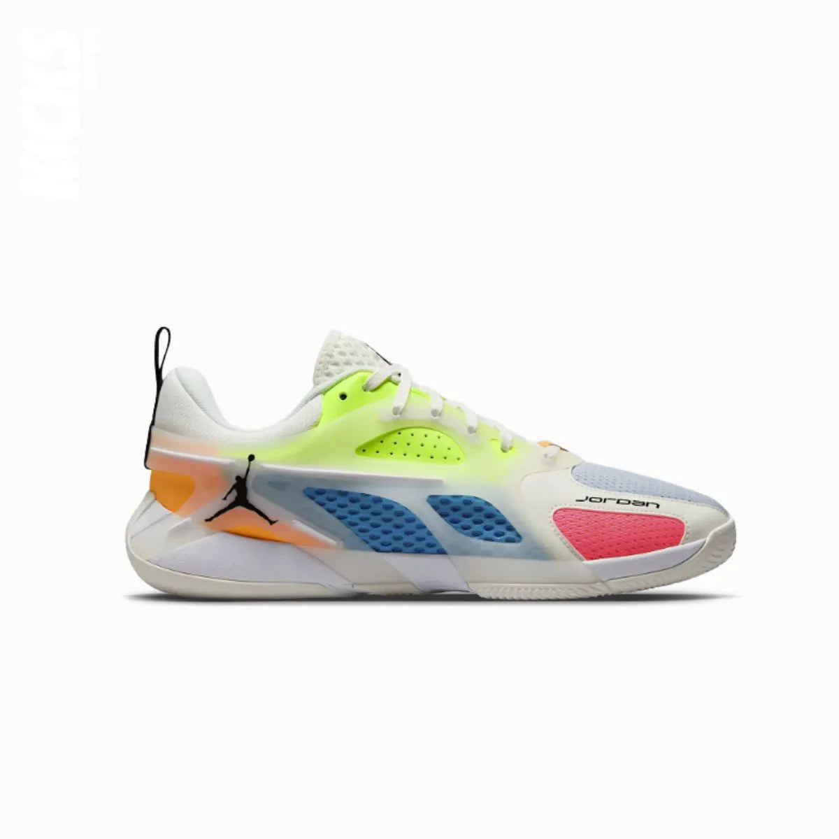 Colorful Jordan sneaker on a white background