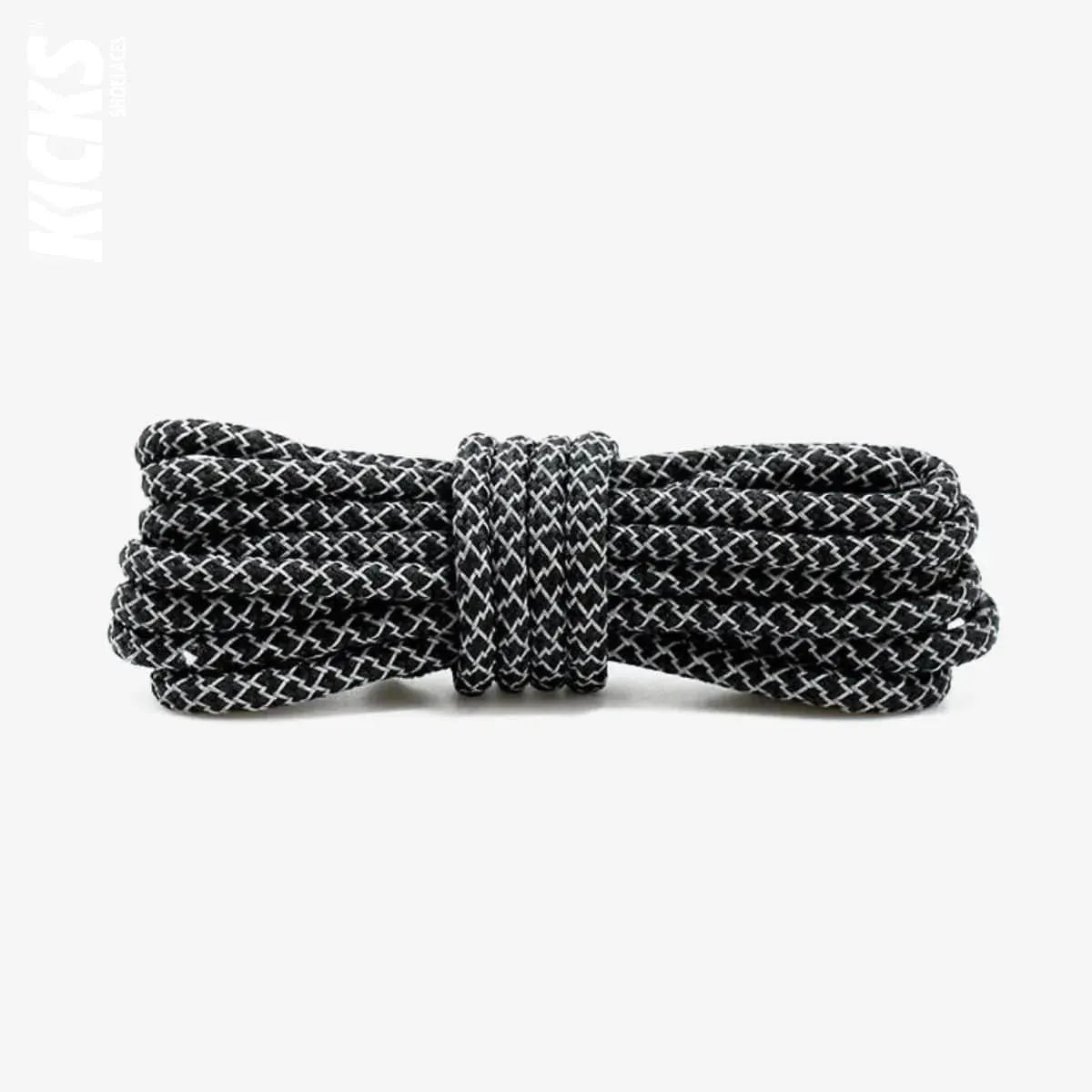 Black Replacement Reflective Rope Shoe Laces for Yeezy Sneakers by Kicks Shoelaces