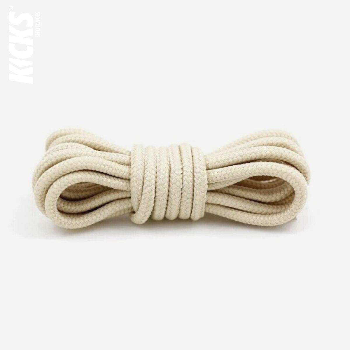 Beige replacement laces for Nike Air Max 95 sneakers, round shoelaces by Kicks Shoelaces