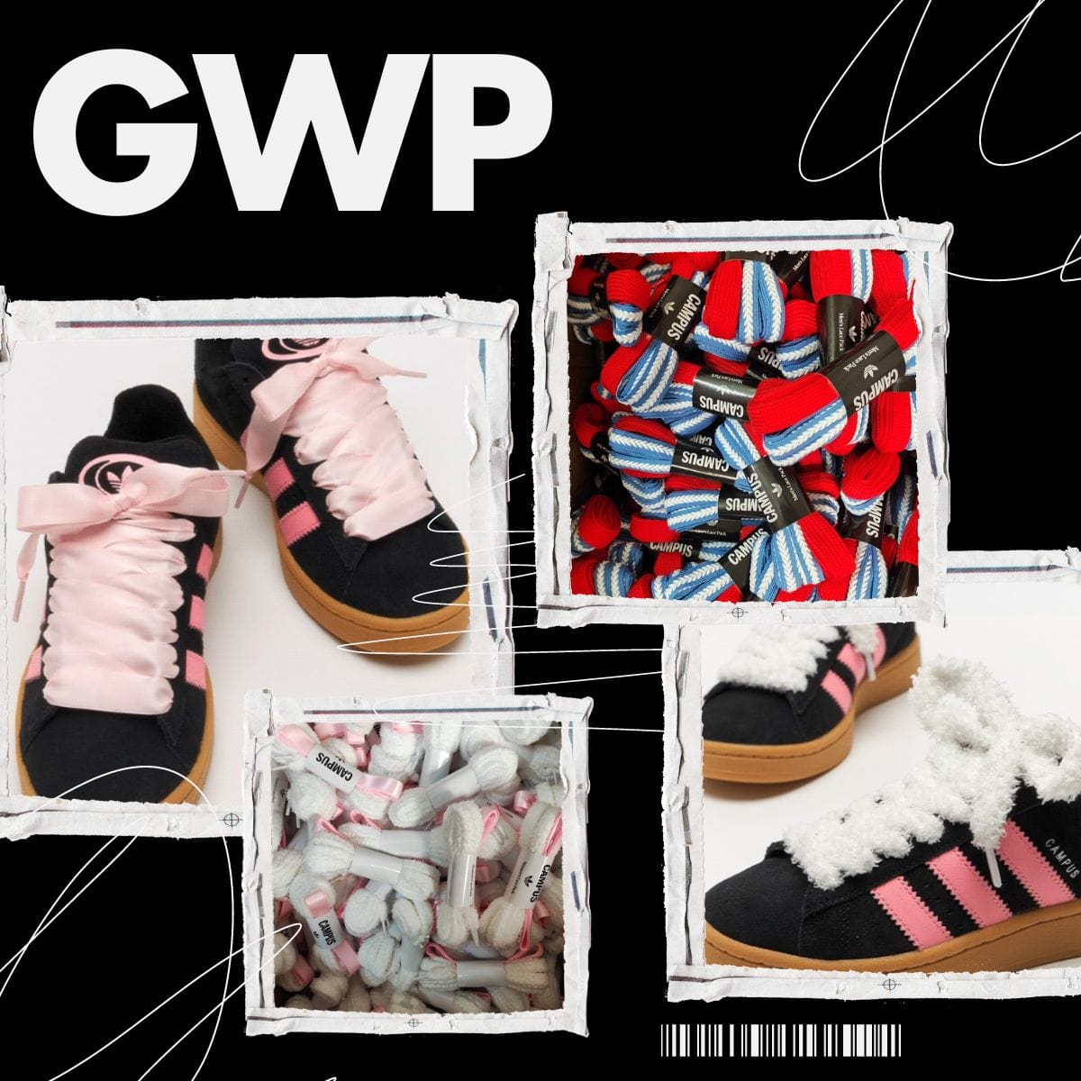 Custom shoelaces packaged as a Gift With Purchase for a retail campaign, designed to enhance brand visibility and customer experience.