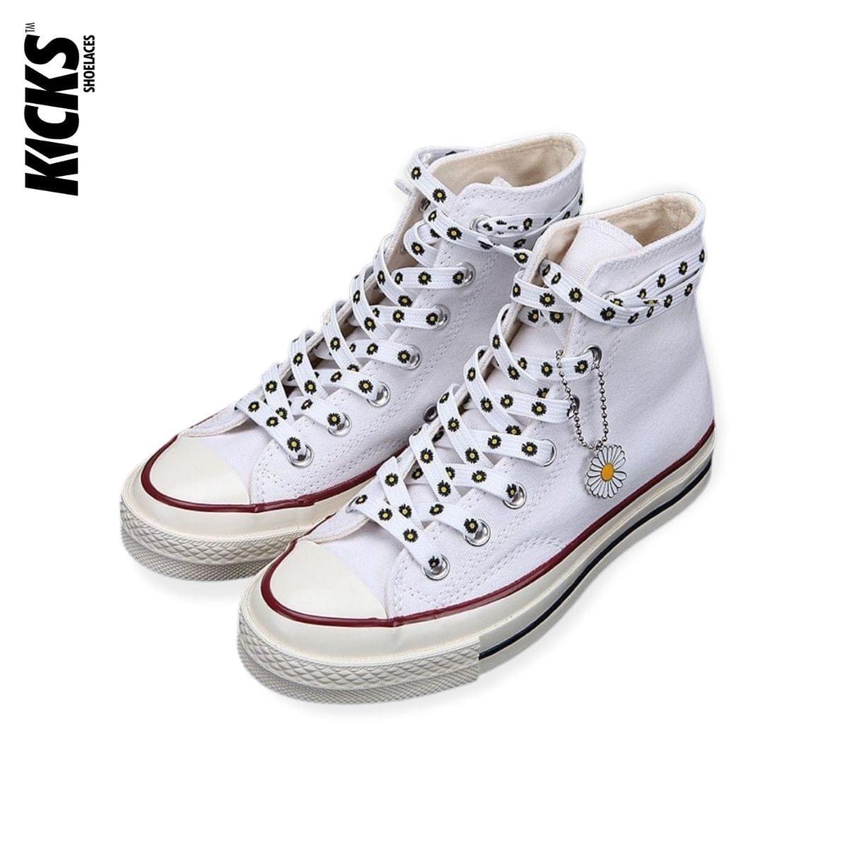 Daisy Print Shoelaces - Kicks Shoelaces
