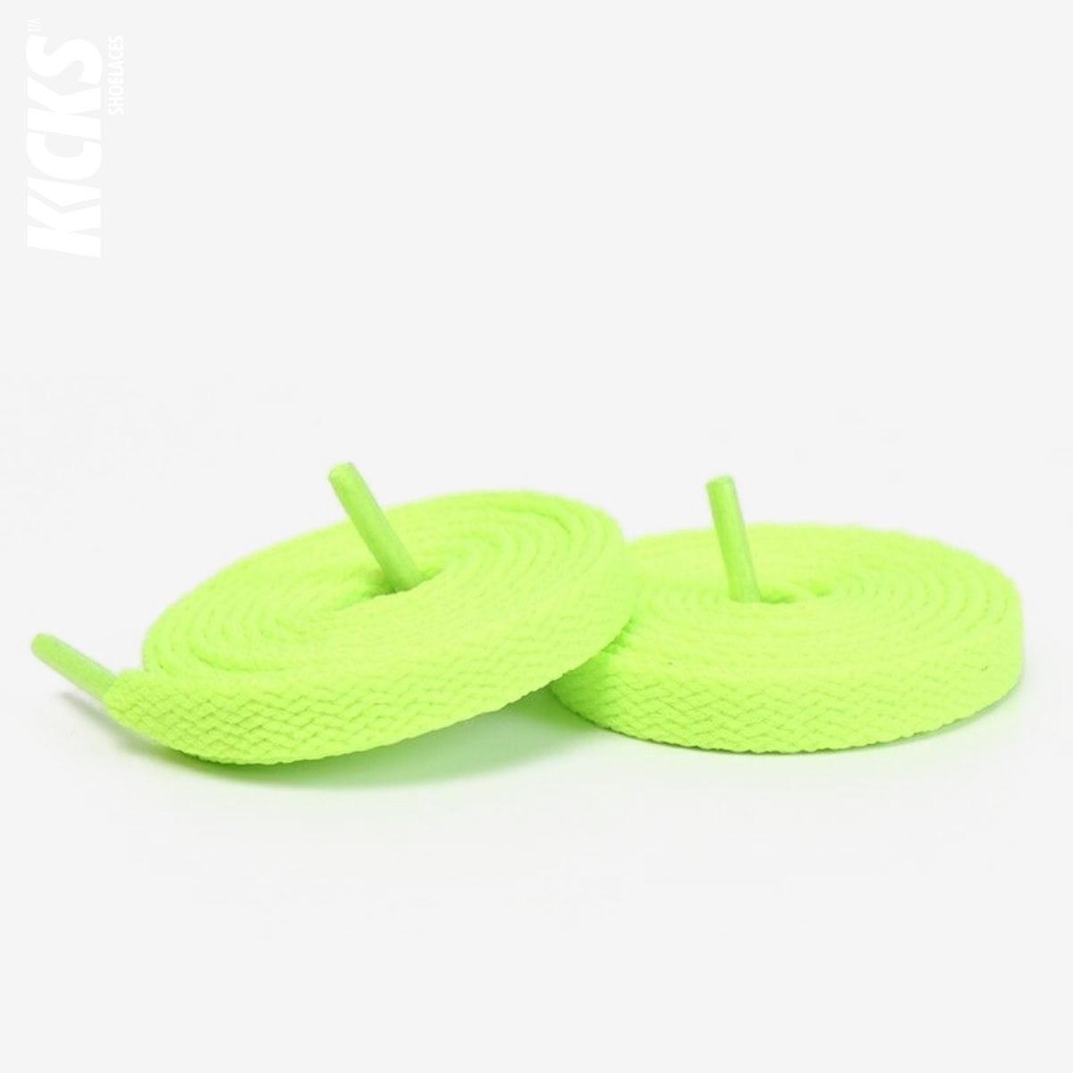 Converse Chuck Taylor high-top sneakers with fluorescent green shoelaces for shoes, sneakers, and trainers by Kicks Shoelaces.