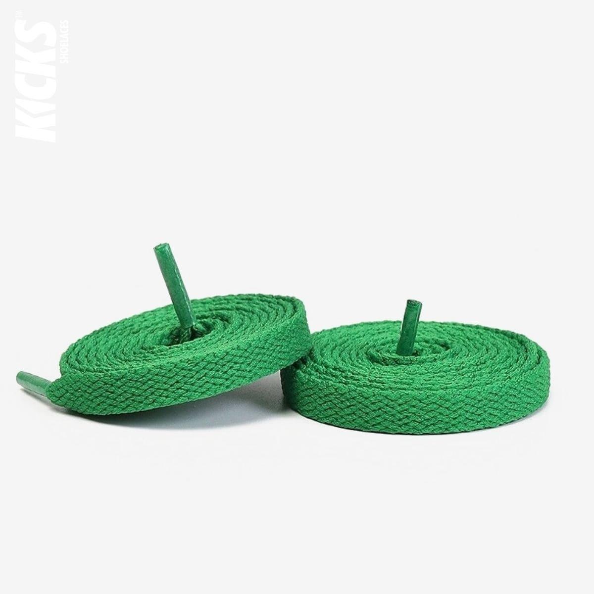 Green replacement laces for Jordan sneakers by Kicks Shoelaces
