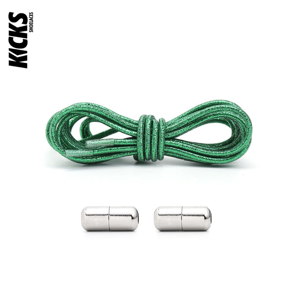 green-metallic-no-tie-shoelaces
