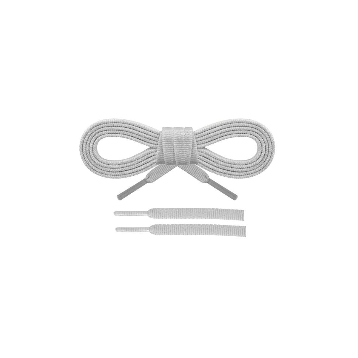 Light grey runners shoelaces for Nike Vomero running shoes, lightweight, durable laces designed for daily training by Kicks Shoelaces.