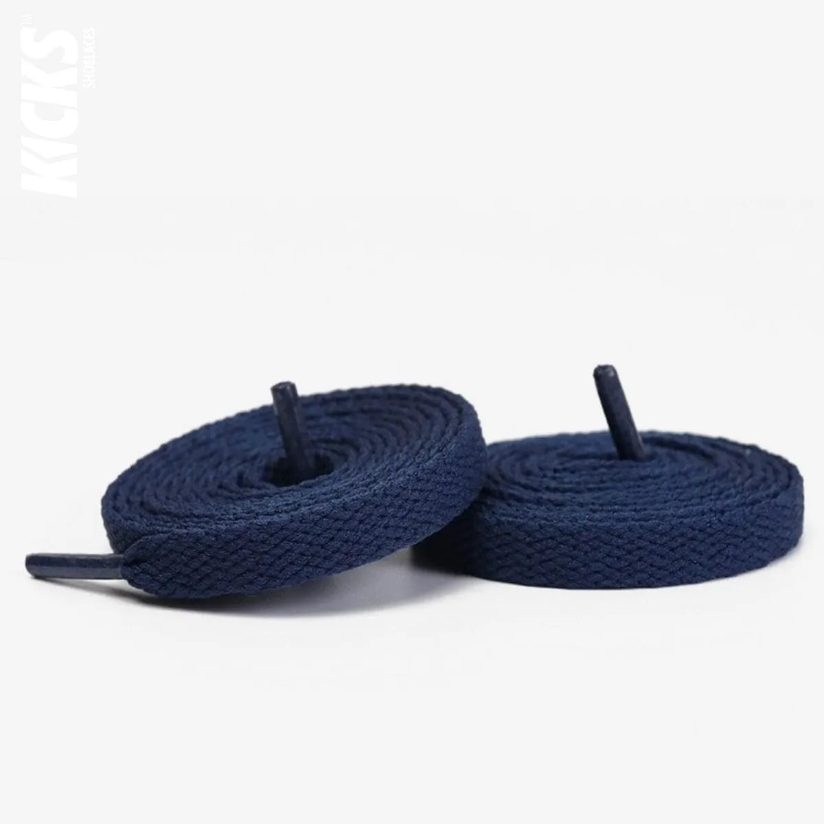 Dark blue flat replacement laces for New Balance 550 sneakers by Kicks Shoelaces