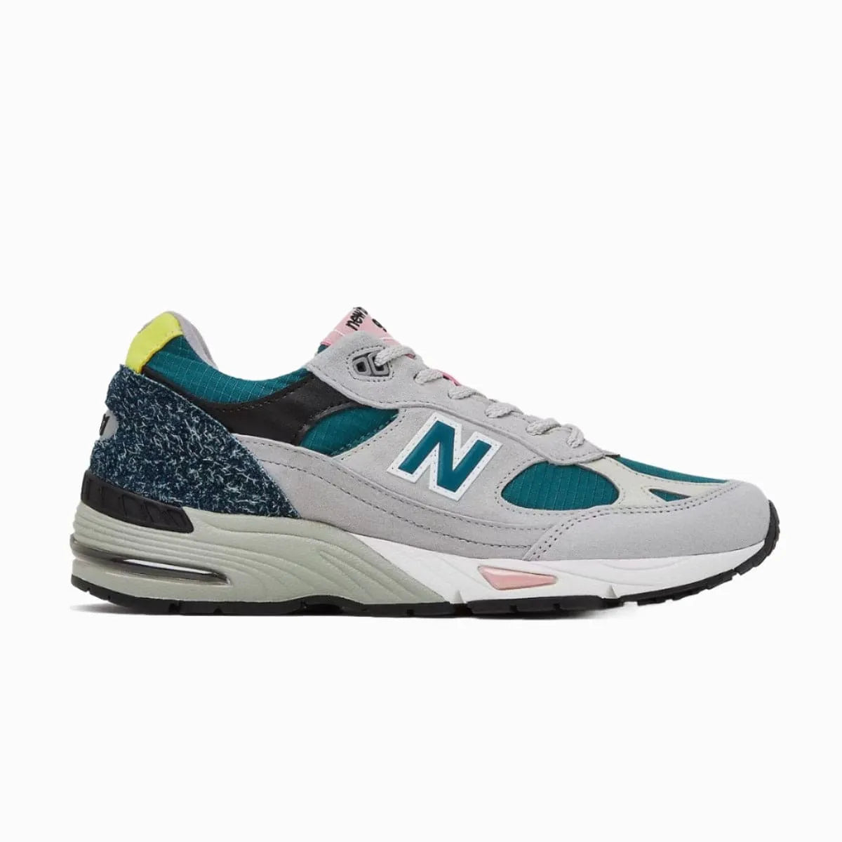 New Balance 991 shoes with replacement sneaker laces by Kicks Shoelaces