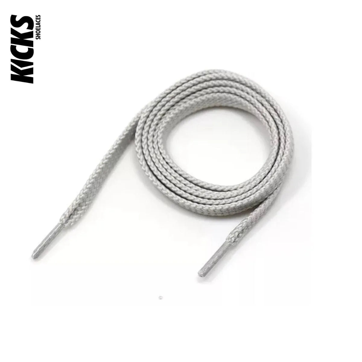 White grey sneaker laces for New Balance 996 shoes and trainers by Kicks Shoelaces