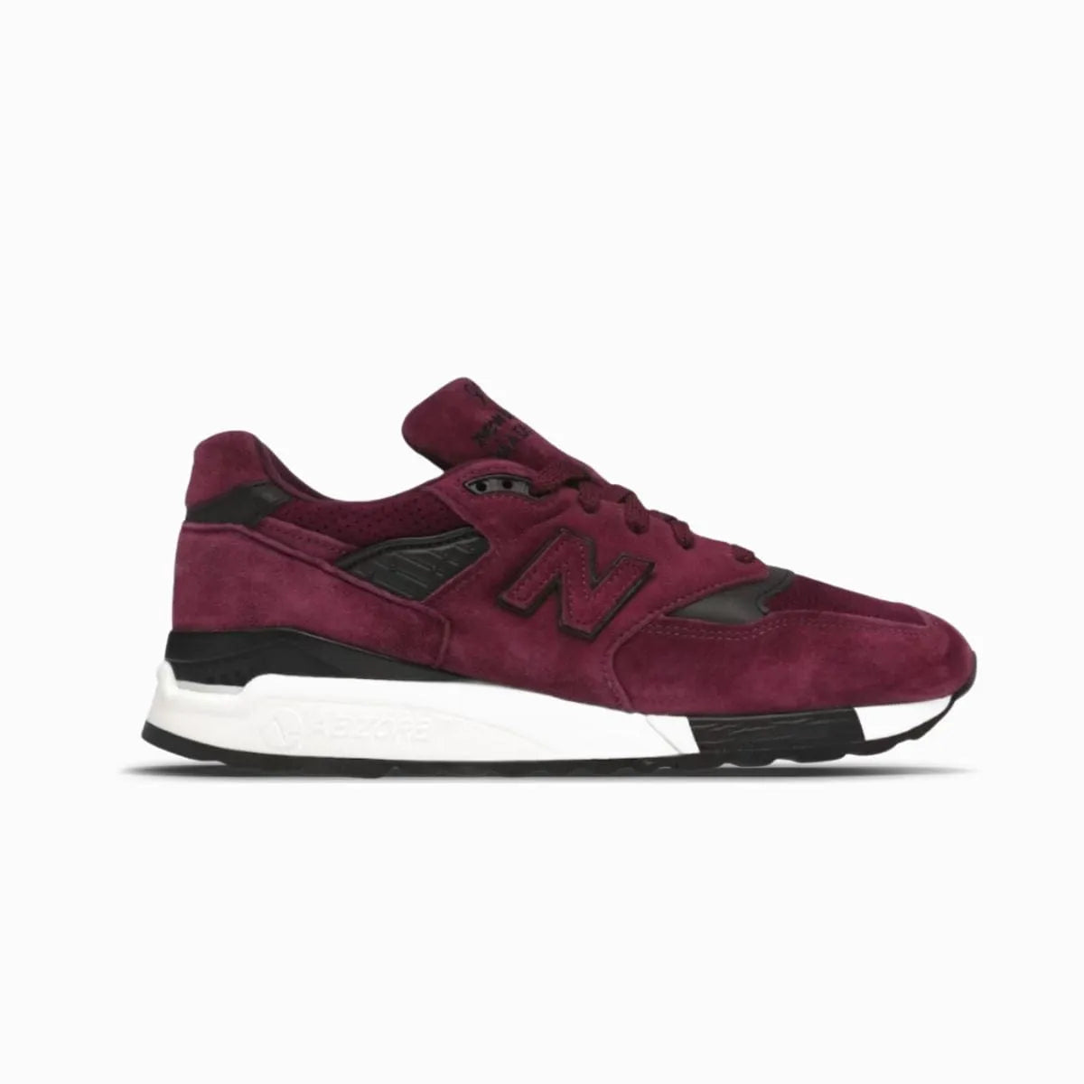 New Balance 998 shoes with replacement sneaker laces by Kicks Shoelaces