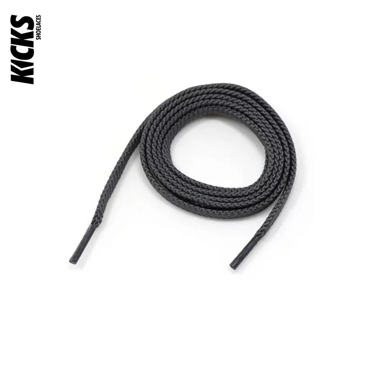 Dark grey flat replacement sneaker laces for New Balance 999 shoes and trainers by Kicks Shoelaces