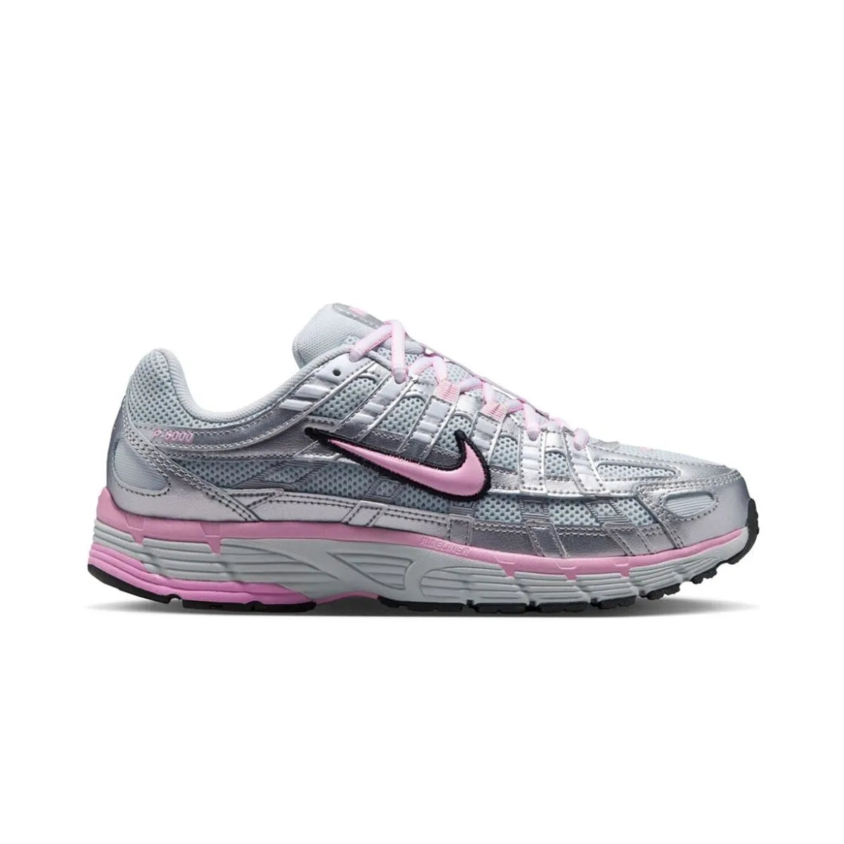 Nike P-6000 Pink with white and pink replacement laces by Kicks Shoelaces