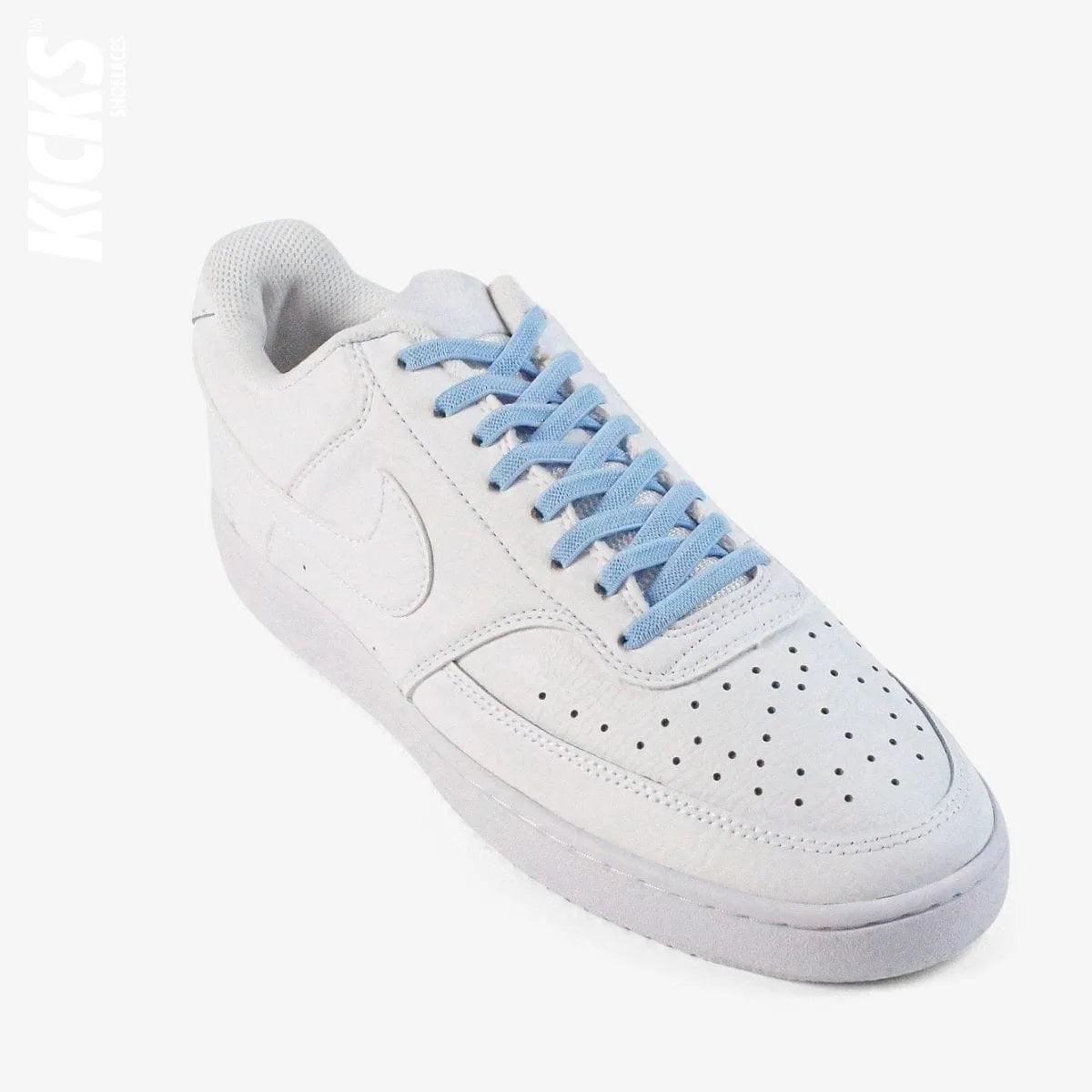 no-tie-shoelaces-with-sky-blue-laces-on-nike-white-sneakers-by-kicks-shoelaces