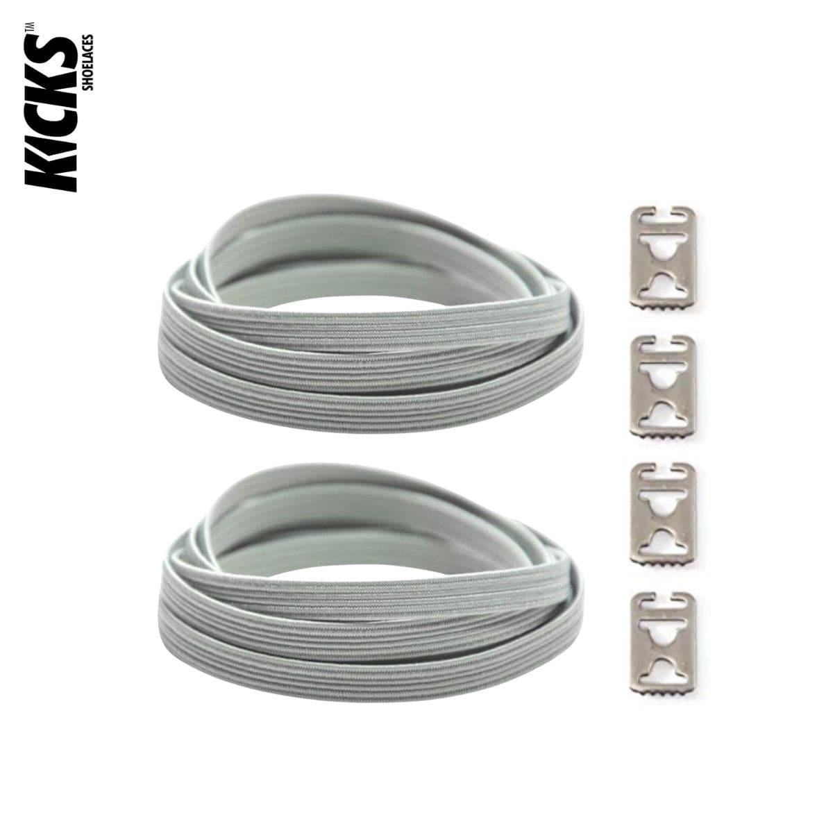 Replacement for Shoe Laces Grey No-Tie Shoelaces - Kicks Shoelaces