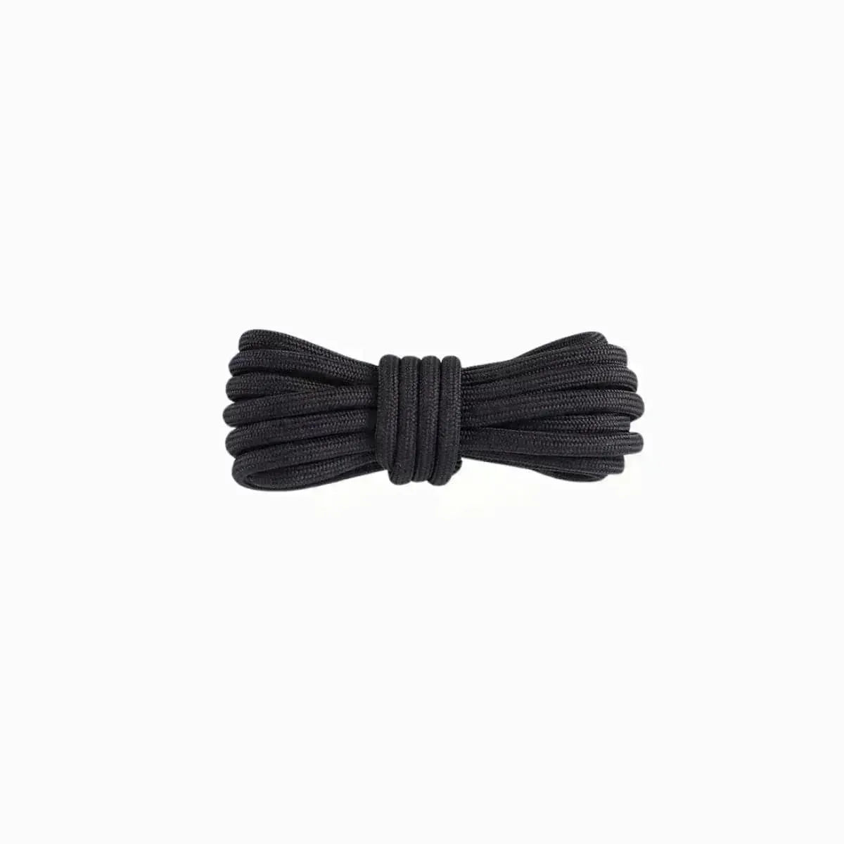 Charcoal replacement rope laces for Yeezy 350 Core Black sneakers by Kicks Shoelaces.