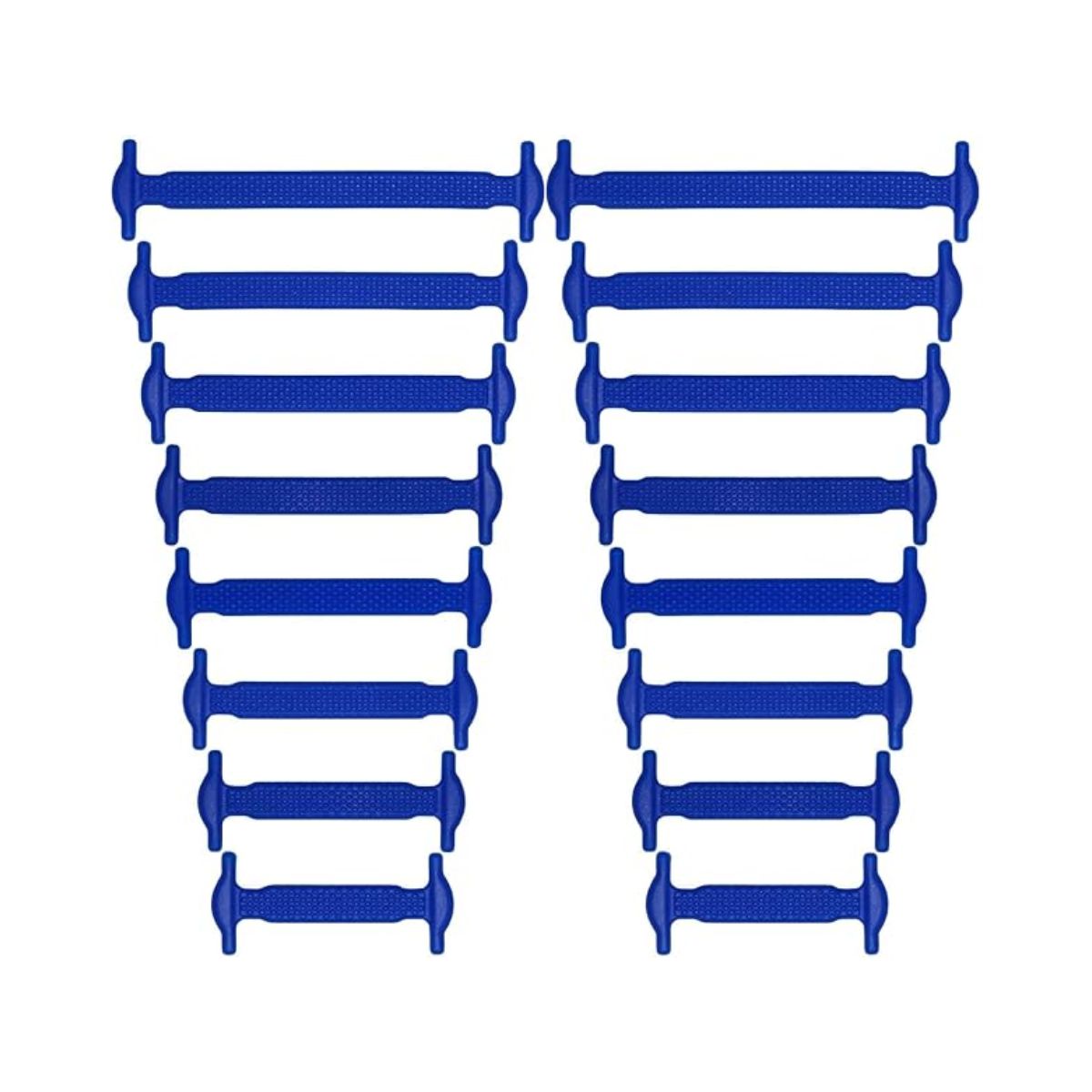Royal blue silicone no-tie shoe laces for sneakers transforming shoes into slip-ons by Kicks Shoelaces.