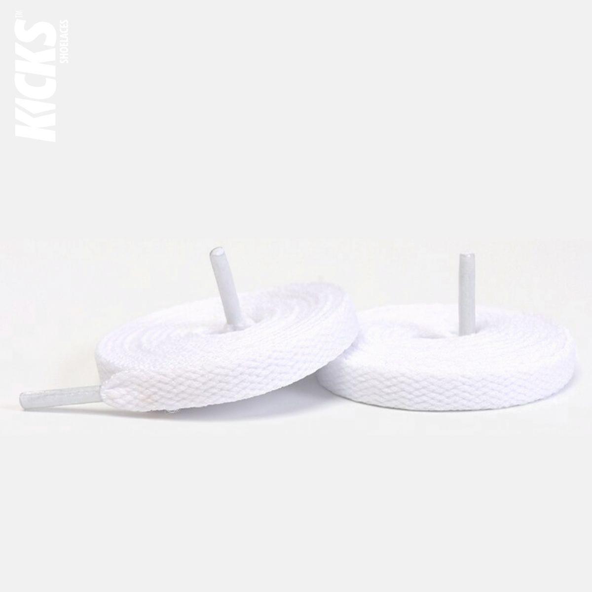 White replacement laces for Vans SK8 Hi sneakers by Kicks Shoelaces