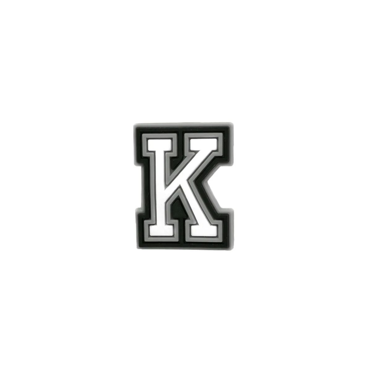 Varsity letter K shoe charm compatible with Crocs and clogs