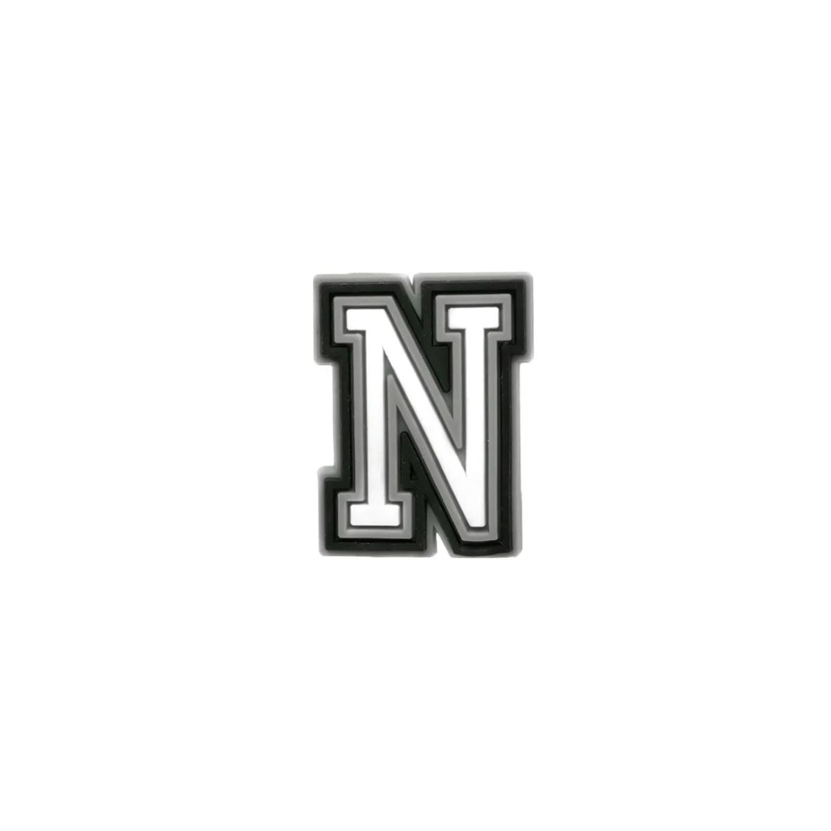 Varsity letter N shoe charm compatible with Crocs and clogs