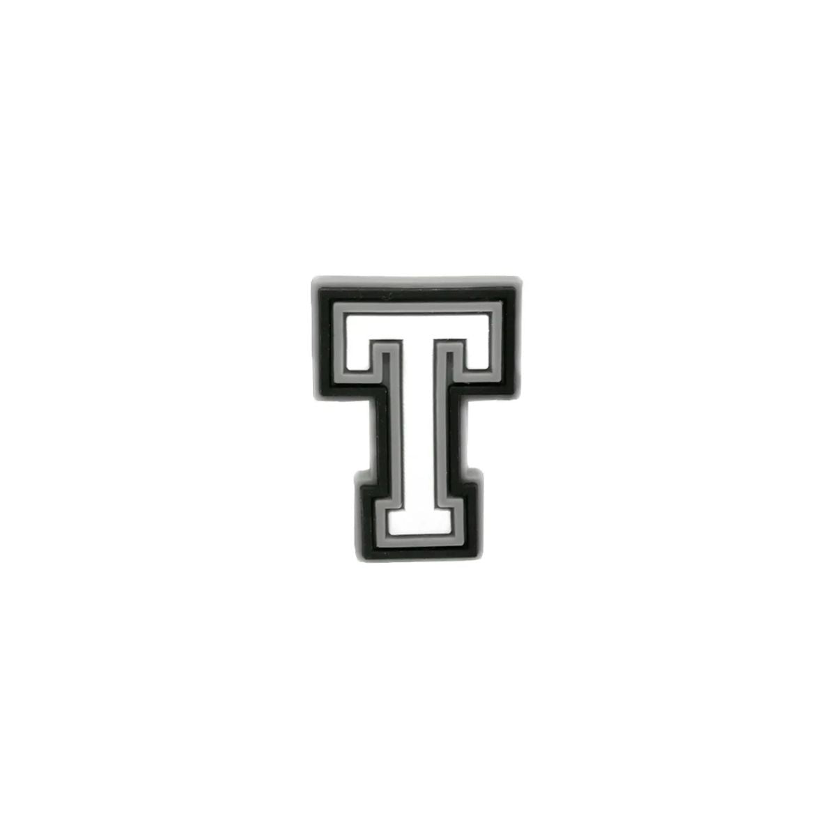 Varsity letter T shoe charm compatible with Crocs and clogs
